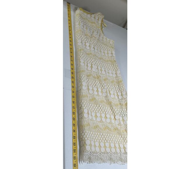 Jessica‎ Howard Dress Womens 12 Petite Yellow Sleeveless Lace Shift Boho Summer - Picture 10 of 10